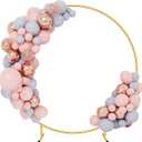 7.2FT Circle Balloon Arch Stand for Floor Round Arch Backdrop Stand for Parties Flower Balloon Arch Frame Kit Flower Gold Metal Arches Backdrop for Birthday Party Wedding Christmas Decorations