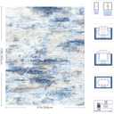 8x10 Area Rugs, Abstract Morden Soft Washable Rug, Non-Slip Low Pile Rugs for Living Room, Bedroom, Dining Room, Home, Office(Rust Blue/Brown)
