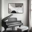 Framed Black and White Abstract Canvas Wall Art, Large Modern Art Prints Paintings Artwork for Walls, Minimalist Gray Pictures for Living Room Bedroom Dining Room Office Bathroom Wall Decor 24x36 In