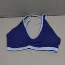 Aoxjox Women's Workout Fitness Rory Ruched Sports Bras Yoga Crop Tank (Medium, Bellwether Blue/Airy Blue)