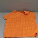 Yousify Summer Tops for Women 2024 Round Neck Short Sleeve Tunics Fashion Trendy Orange S