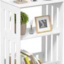 3 Tier Side Table Night Stand, Narrow End Table with Display Shelf, Small Bookcase Bookshelf, Simple Bedside Table Storage Rack for Bedroom, Living Room, Office, Bathroom, White