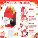 Hoolerry 100 Set Open House Gift Real Estate Agent Supplies Popcorn Box with Card Holder Open House Supplies Business Gift Card Thank You for Popping by Candy Box for Estate Agent Favors(Red)