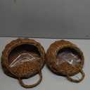 Yardwe 2Pcs Woven Hanging Basket Hanging Planter, Basket for Plant, Woven Storage Flower for Front Door, Home, Garden