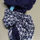 Yonique 2 Piece Swimsuits for Women Halter Tankini Top with Skirt Bottom Tummy Control Bathing Suit (Large, Navy Blue)