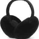 LCXSHYE Winter Ear muffs Faux Fur Warm Earmuffs Cute Foldable Outdoor Ear Warmers For Women Girls (Black)