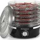 Elite Gourmet EFD319 Food Dehydrator, 5 BPA-Free 11.4" Trays Adjustable Temperature Controls, Jerky, Herbs, Fruit, Veggies, Dried Snacks, Black
