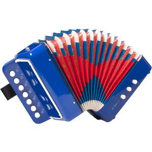 Horse Kids Accordion, 10 Keys Button Control Kid Accordions Musical Instruments for Child Children Toddlers Beginners Accordian Lightweight 7 key 3 Bass Mini Acorden Toy Acordeones Para Mios Blue