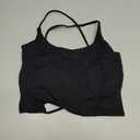 DaiLiWei Strappy Sports Bras for Women High Support Longline Open Back Workout Tops Padded Cross Yoga Crop Tank Built in Bra (X-Large, Black)