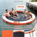 VEVOR Inflatable Floating Dock, Inflatable Dock Platform, Non-Slip Water Air Mat with Portable Carrying Bag and Detachable Ladder, Floating Water Platform Island Raft for Pool Beach Ocean, φ10 x 0.5 ft / 3.05 x 0.15 m, Color: White + Orange