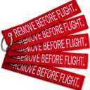 AIXEPA 5x Remove Before Flight Red/White Key Chain 5.5" x 1" by (5 Pack)