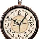 Vintage Analog Alarm Clock, 4.3" Silent Non-Ticking Quartz Desk Clock, Battery Operated Table Clock for Bedroom, Living Room, Office, or Gift (New White)