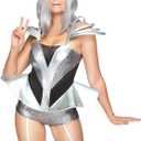 Leg Avenue Women's Space Cadet Costume, Silver, Large