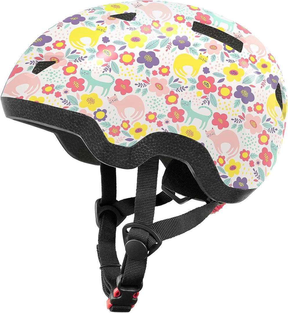 MOUNTALK Kids/Toddler Bike Helmet for Infant/Baby to Children 1/2/3/4/5/6/7/8 Years Old, Kids Helmets Ages 5-8/8-14,Skateboard Helmets for Youth Boys and Girls (S for toddler/Little Kids, Flower kitten)