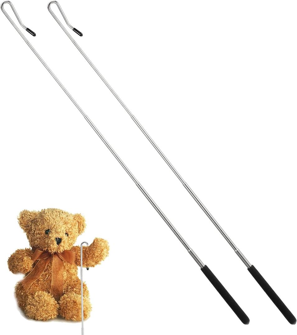 Ouligay 2 Pcs 21 inch Adjustable Puppet Handles Arm Control Rod, Metal Puppet Stick Accessory, Retractable Puppets Tools for Puppets