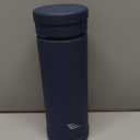 14oz/400ml Vacuum Insulated Glass Bottle,Glass Vacuum Drinking Cup,glass lined thermos, stainless steel body,Glass vacuum liner inside(Dark Blue)