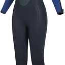 Wetsuit Men Women 5mm Neoprene Full Suit Scuba Diving Suit Wet Suit Back Zipper Cold Water Swimsuits for Surfing Snorkeling D530186F-XL