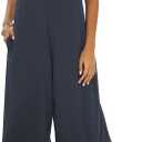 Women's Summer Casual Loose Tank Jumpsuit Sleeveless Crewneck Jumpsuit Romper Outfits with Pockets (XX-Large, Dark Gray)