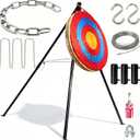 Archery Target and Stand Set, Outdoor Archery Target Stand - Heavy Gauge Metal, Foldable Archery Targets Stand for Backyard, Multifunctional Archery Stand & Camping Tripod
