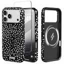 Cute Spots Phone Case for iPhone 17 Pro Max Case with Screen Protector 6.9"- Compatible with MagSafe [10ft Drop Tested] - Military Grade Protective Cover Classic Ultra Slim Design for Women Girls