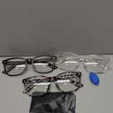 Gaoye Stylish Blue Light Glasses for Woman - Computer Glasses up to 99% Blue Light Blocking - Lightweight Frames - 3 pack (Matte Black+Leopard+Transparent)