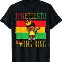 Junteenth African Boy Dabbing Young King Toddler Boys Kids T-Shirt Size 3T (98/3)