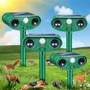 2026 Sonic Fortress Pro Deer Repellent Outdoor, Solar Ultrasonic Animal Repellent Cat Deterrent Motion Activated Squirrel Fortress Pro to Scare Raccoon Rabbit Skunk Dog for Yard Garden Lawn(4 Pack)