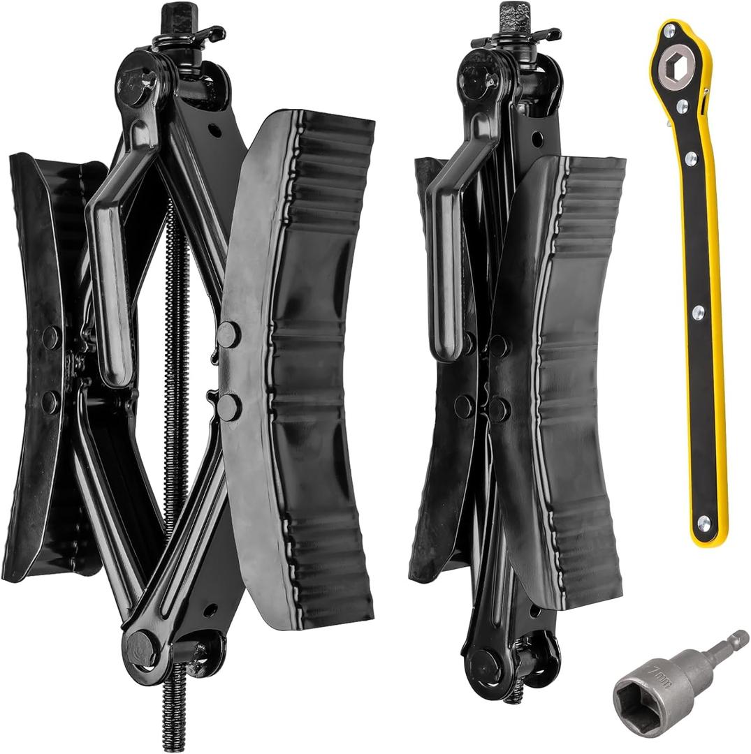 Camper Wheel Chock Stabilizer with Wrench, Premium X Shaped Wheel Chocks for RV Travel Trailer, 2Pcs Heavy Duty Tire Locking Chocks Accessories