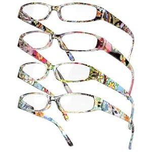 Gaoye 1.5 Readers for Women, Blue Light Blocking Reading Glasses, Stylish Reading Glasses for Women in 4 Patterns, Flowers