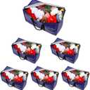 Cryster 6 Pack Moving Bags Heavy Duty, Extra Large Storage Totes Bag with Zippers and Sturdy Handles, Packing Bags for Moving, Storage, Travel, Space Saving, Moving Boxes College Essentials Blue