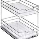 Zhjlut Double-Layer Stroage Rack for Kitchen Seasoning Bottle Organizer Metal Shelf Kitchen Spice Stroage Organizer with Slide Rail
