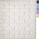 Art3d 11-Pack Peel and Stick 3D Wall Panels for Interior Wall Decor, White Brick Wallpaper, Covers 64 Sq.Ft