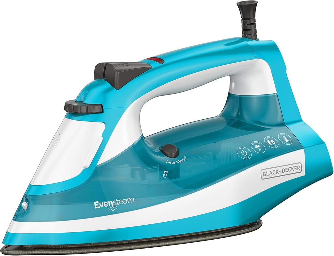 BLACK+DECKER IR16X One-Step Garment Steam Iron with Stainless Nonstick Soleplate, One Size, Turquoise