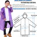 Kids Rain Jacket, 2 Pack Rain Ponchos for Kids - Reusable Raincoats for Boys and Girls Waterproof Outdoor Rain Gear (6-11 Years, L: Pink + Purple)