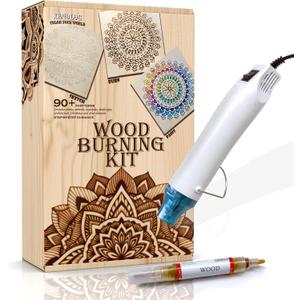 Xenolog Beginner-Friendly Wood Burning kit with Markers, Heat Gun, Wood Slices, Stencils, Pencil, Transfer Paper & plaques - Ideal Gift for Artists, DIY Lovers & Teens