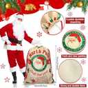 Zonon 4 Pcs Large Christmas Canvas Gift Bag with Drawstring - Xmas Canvas Sack for Present Package Storage, 27.6 x 19.7 Inch