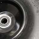 TICONN 10" Solid Tires, 2 Pack Flat Free 4.10/3.50-4'' Wheels with 5/8 Axle Bore Hole and Double Sealed Bearings (Black, 2PK)