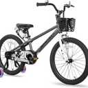 JOYSTAR Pluto 18" Kids Bike for Boys Girls Age 5-8 Years Gray