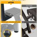 Boat Trailer Steps, Heavy Duty Trailer Tongue Steps with Handle, Universal Fit for 3" x 3", 4" x 4" & 3" x 5" (3 Step, Textured Tread)