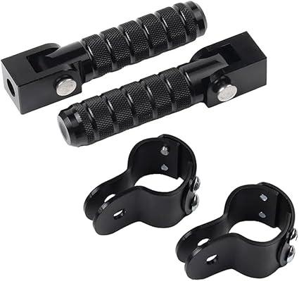 1.18-1.37" 30mm-35mm Universal Motorcycle Foldable Highway Foot Pegs Pedals Footrest Footpeg with clamp For Motorcycles Mopeds Electric Vehicle Scooter