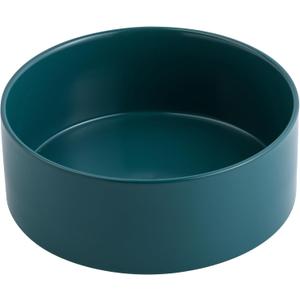 Green 8 in Dog Bowl Ceramic for Medium Large Sized Breed,Retrievers,7.6 Cups Non Slip Heavy Weighted Dog Food Water Dish,Durable Big Pet Bowl