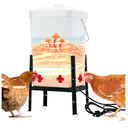 Heated Chicken Waterer, Chicken Water Heater 3 Gallon, 4 Horizontal Nipples, 5FT Power Cord, Detachable Legs, Winter-Proof Poultry Water Heater for Chickens, Ducks, Geese