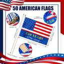 Newwiee 50 Pcs 250 Anniversary Handheld Flags American Flags on Stick with Safety Spear Top for 250th Anniversary Independence Memorial Day 4th of July Yard Garden Decoration (12 x 18 Inch)