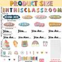 Boho Classroom Bulletin Board Decoration Set Back to School Motivational Bulletin Board Rainbow Affirmative Positive Class Wall Decor Positive Inspire Paper Cutout for Elementary Preschool