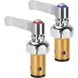 Hot and Cold Side Handle Stem Assembly, Brass Spindle Assembly Replacement Fit for All T&S Faucet Valve (Replace 002713-40 002714-40)