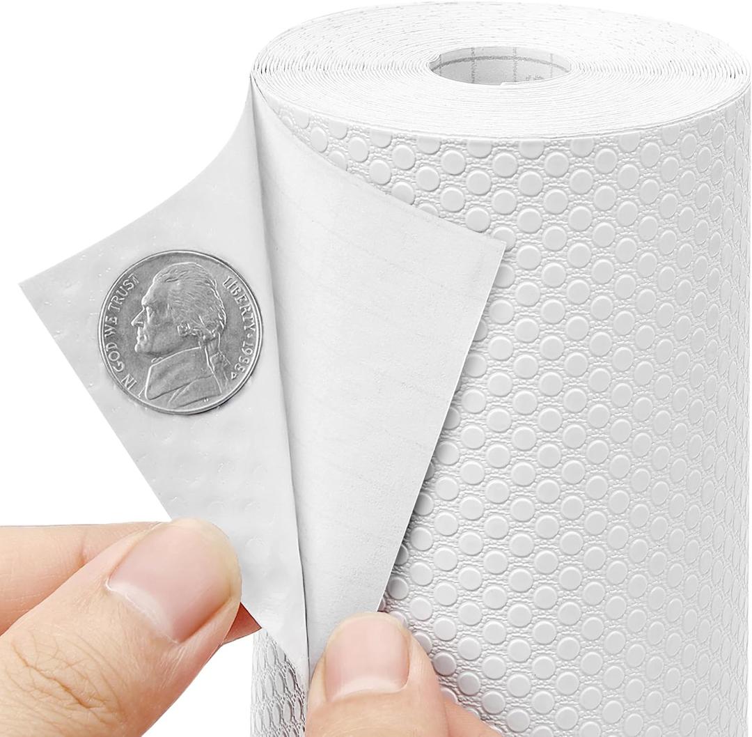 Self Adhesive Cabinet Shelf Liners: 20" W x 240" L Non-Slip Removable Large