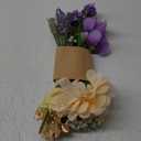 Floroom Artificial Greenery Stems Box Set, 45pcs with 9 Kinds of Faux Greenery Flowers Picks for DIY Bridal Bouquets Wedding Floral Arrangement Table Centerpieces, Lavender & Gold