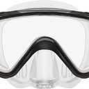 SCUBAPRO Crystal Vu Plus Scuba Mask with Purge Valve, with Ultra Clear Tri Lens for Diving, Black/Gray