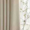 Blackout Window Curtains 2 Panels, Curtain 63 inch Long Solid Color with Leaves Pattern Beige Bedroom Curtains 40 inches Width