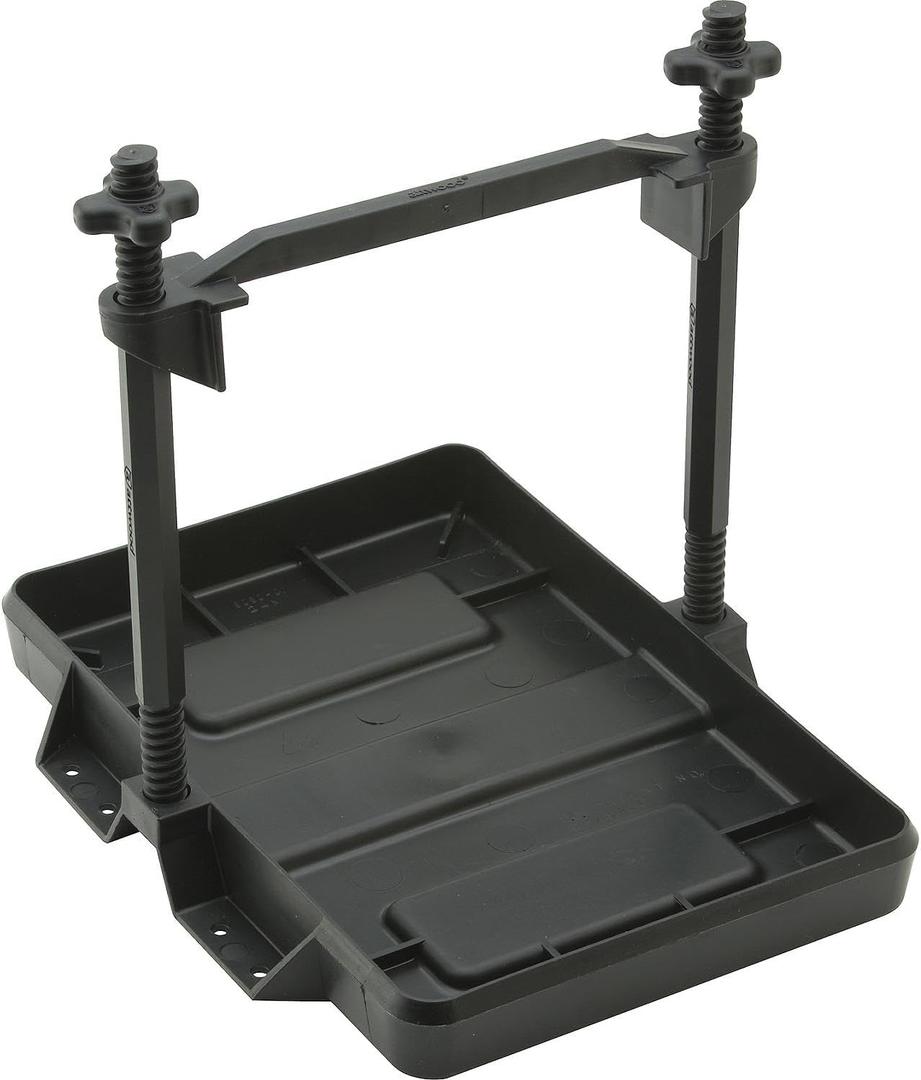 Attwood 9097-5 Heavy-Duty Adjustable Battery Tray, Black All-Plastic, Rust-Proof, Fits Group 24 Batteries